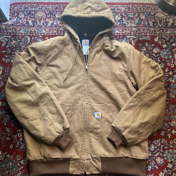 Carhartt Other - Vintage Carhartt Jacket Mens Large Brown Canvas Quilt Lined Made In USA J140 BRN